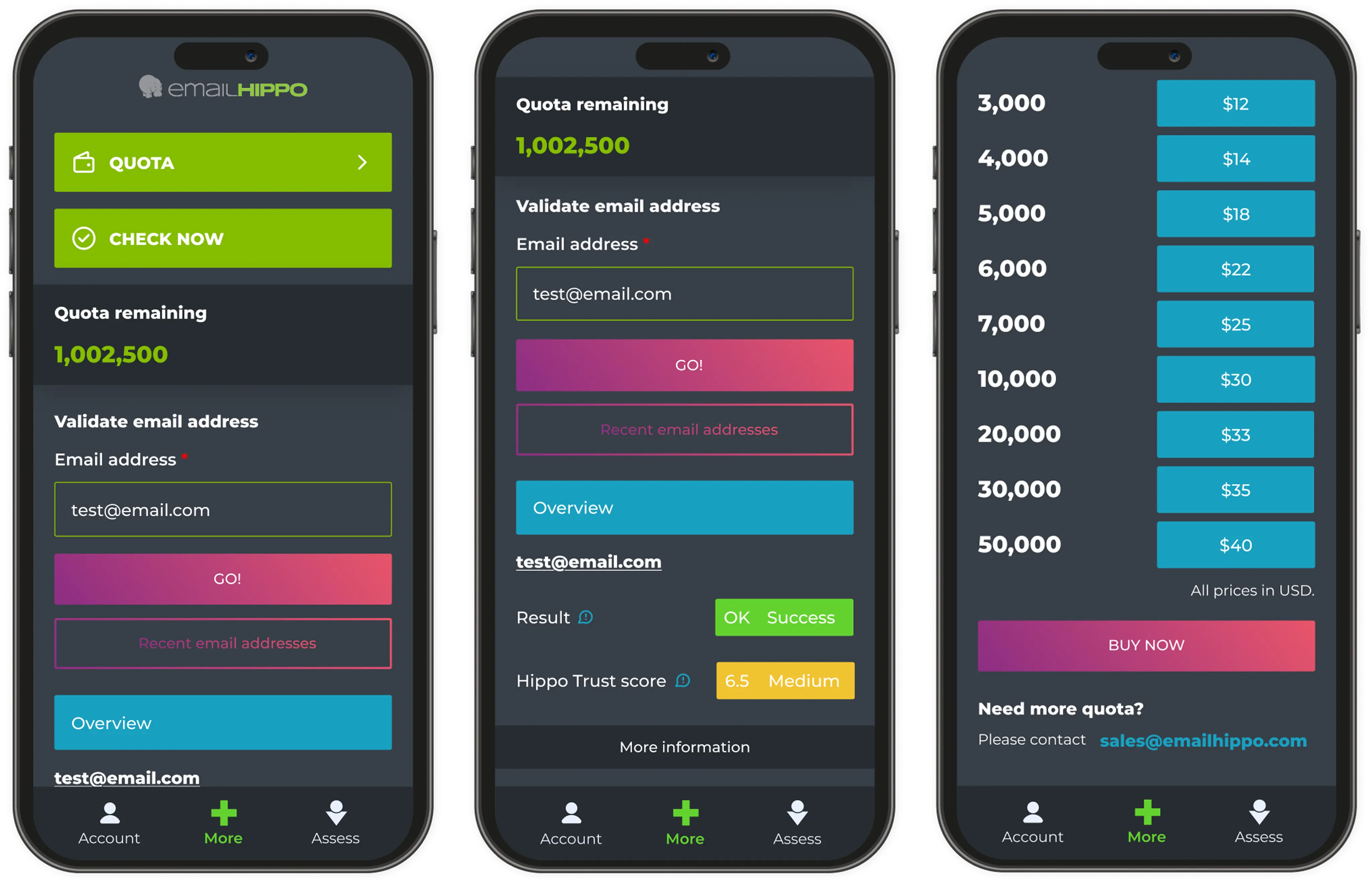 Email Hippo Mobile Quota
